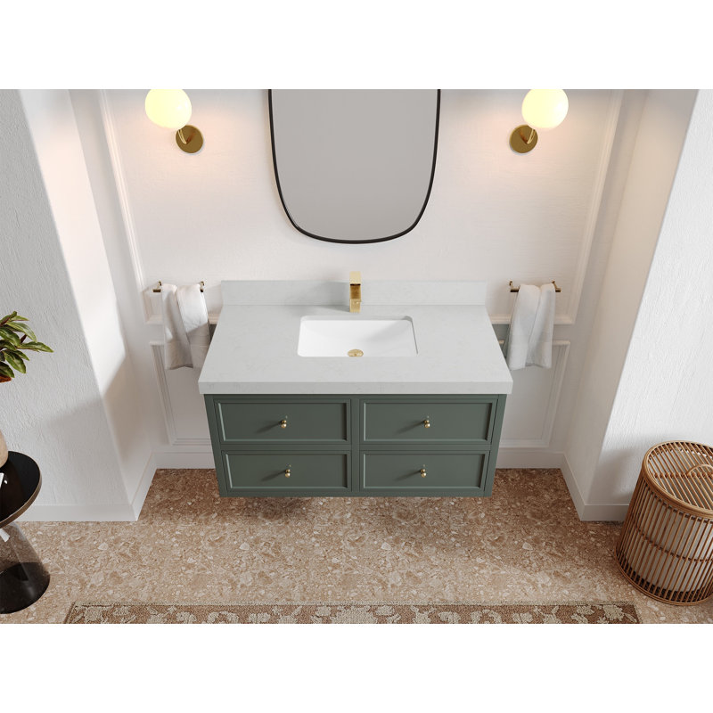 Meuble-lavabo simple 42 po Roswell, Carrara Quartz