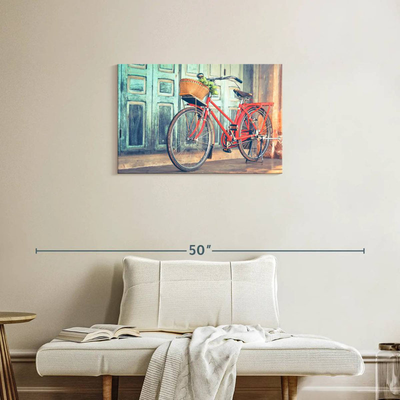 Mehar Hipster Red Bicycle, 20" H x 30" W
