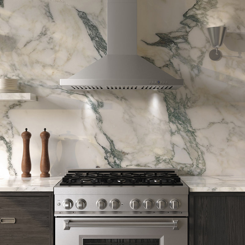 36" 400 CFM Convertible Wall Mount Range Hood, 304 Grade Stainless Steel
