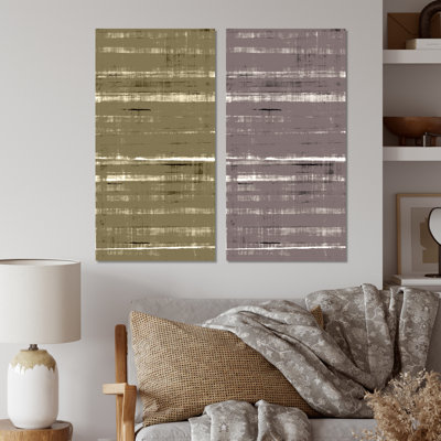 «Beige and Brown Abstract Art II», ensemble de 2 peintures sur toiles
