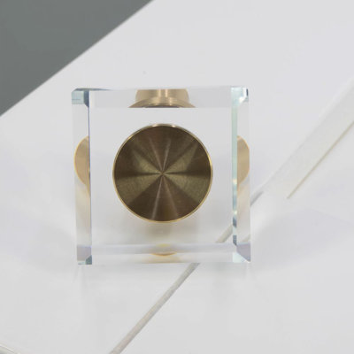 1 3/16" Square Clear Glass Knob