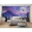 Papier peint Misty Mountain Forest Moon Night Landscape-1009614784