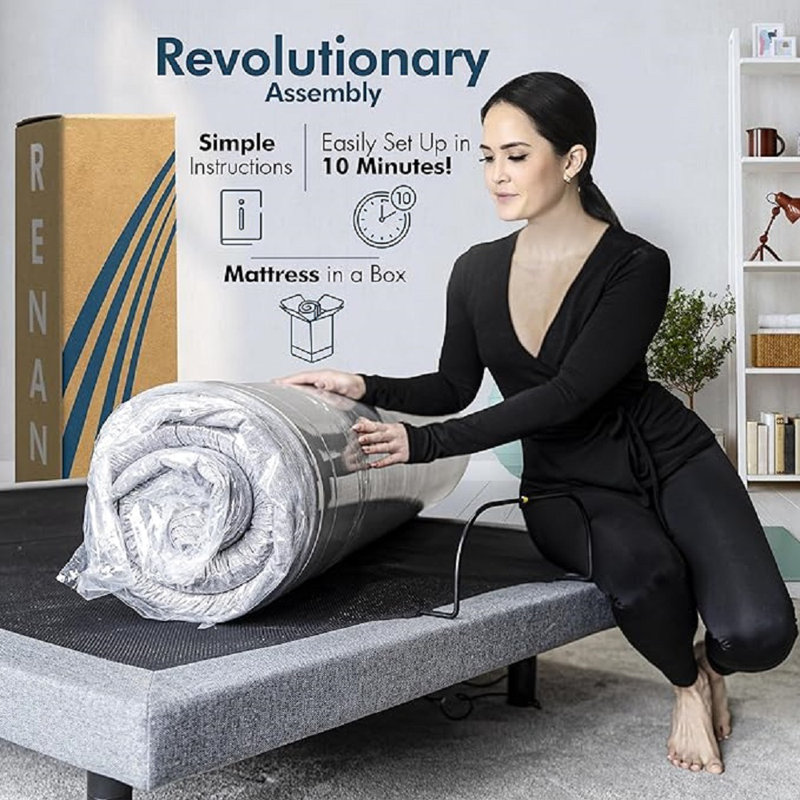 Adjustable Massaging Queen Bed with Memory Mattress, Electric Dual Massage - USB, Under Bed Light, Zero Gravity, App Control, Head and Foot Incline, Reclining Base