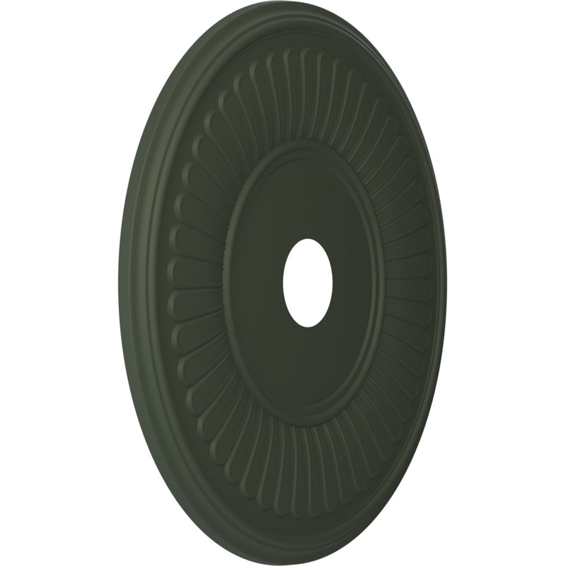 Berkshire Thermoformed PVC Ceiling Medallion, Metallic Charcoal, 22" H x 22" W x 1" D