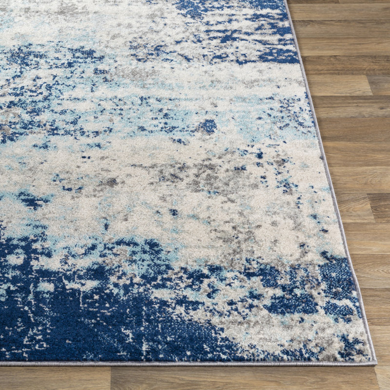 Tapis bleu / gris Hoglund, Rectangle 6 pi 7 po x 9 pi