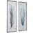 Canvas Feathers Bird Blue Framed Wall Art with Silver Frame Set