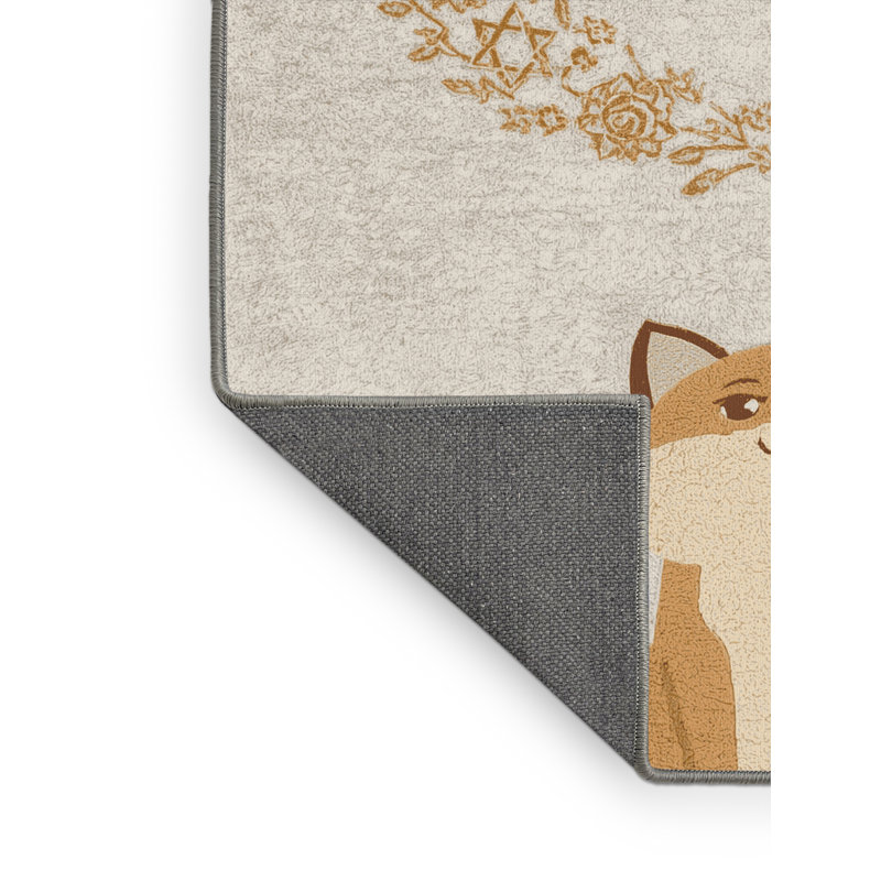 Soft Plush Fabiano Hanukkah Modern & Contemporary Abstract Area Rug in Beige – Gray Binding, 7x10