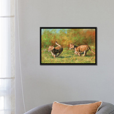 « lion oursons running », impression sur toile