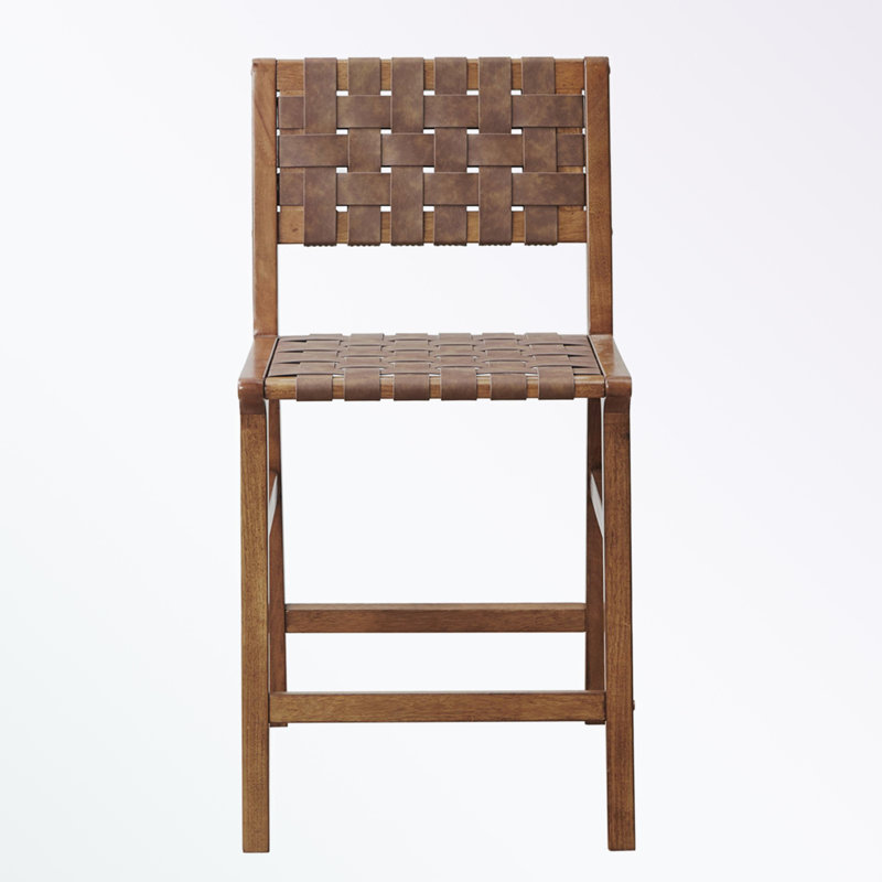 Dining Chairs with Faux Leather Woven back