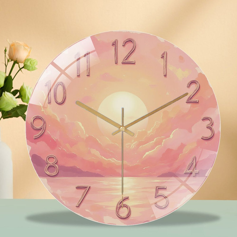 Horloge murale numérique en verre 12 "
