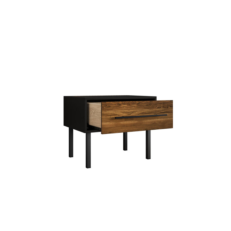 Table de chevet Keven, Brun