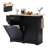 Rolling Kitchen Island Cart W/drop Leaf, Portable Kitchen Islands W/storage Cabinet, Drawer, Spice Towel Rack, Island Table For Kitchen W/trash Storage Cabinet, Mobile Island Table, Black-2004154324
