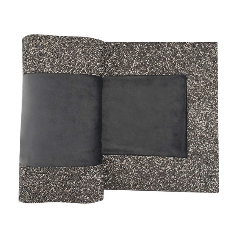 Luminous Border Table Runner, Charcoal