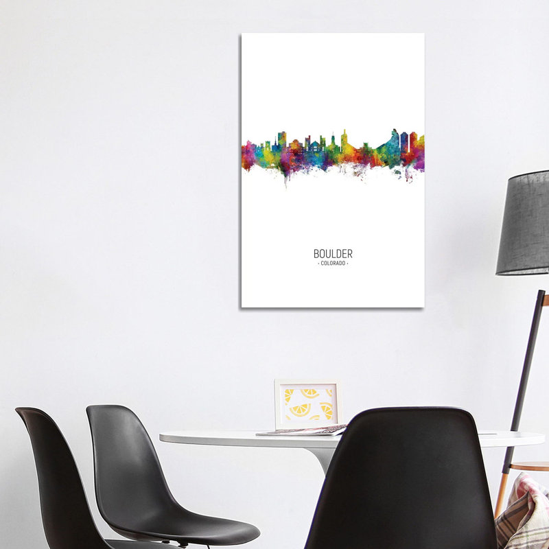 Boulder Colorado Skyline Portrait by Michael Tompsett - Wrapped Canvas Gallery-Wrapped Canvas Giclée