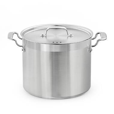 MasterPRO Nesting Stainless Steel Collection 13.2 qt. Covered Stock Pot