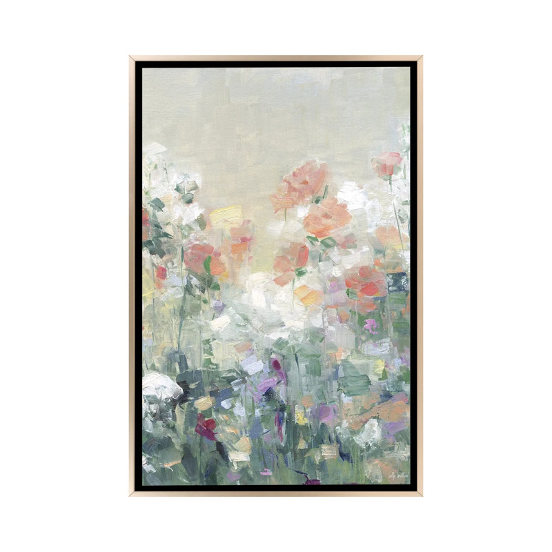 «Garden Symphony II», reproduction d'art sur toile encadrée, 40 po x 26 po, Toile avec cadre, Champagne
