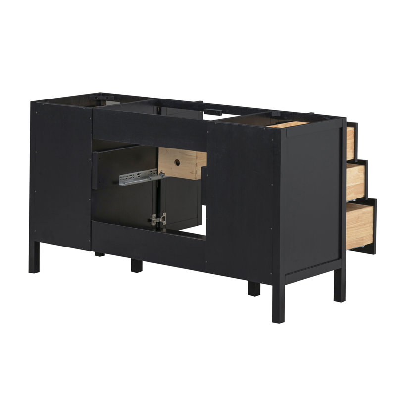 Ensemble de meuble-lavabo simple 60 po en chêne noir Luka