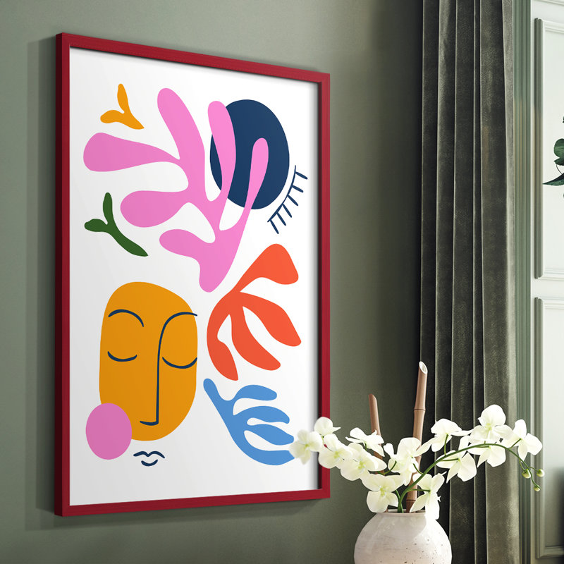 Matisse CDXL, reproduction encadrée - bois massif, Cadre simple rouge, H 10 po x l 8 po