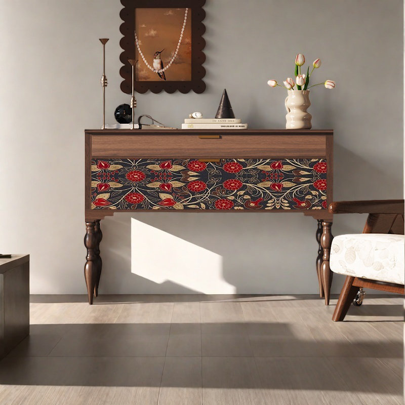 Classical Creative Console Table with Drawers, Brown