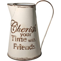 Gracie Oaks Yannery Farmhouse Galvanized Metal Pitcher