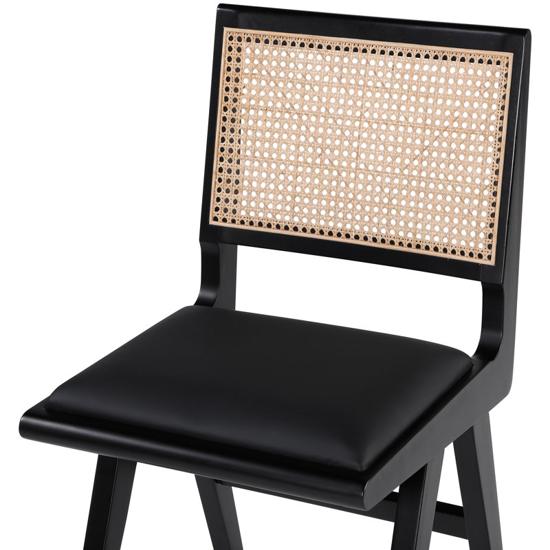Chaise d'appoint Abby, Cuir végétalien noir, Noir