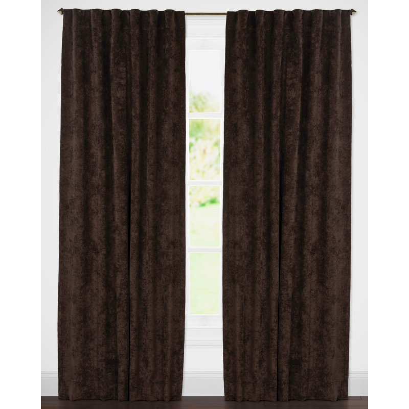 Padma Semi Sheer Curtain Single Panel, Coffee