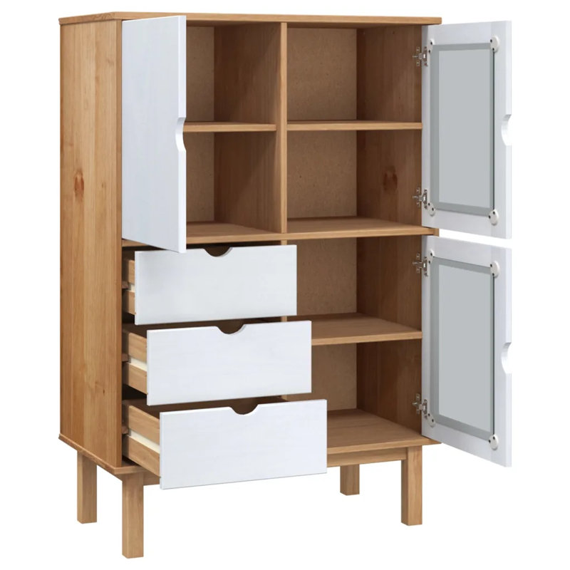 Saxon 85cm Sideboard, Brown/White
