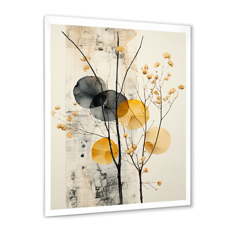 «Taurius Asian Art Seashell Sumi» - reproduction d'art, H 40 po x l 30 po x P 1,5 po, Impression blanche sur toile encadrée