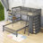 Elys Kids Twin Over Full Bunk Bed with Drawers-1414530615