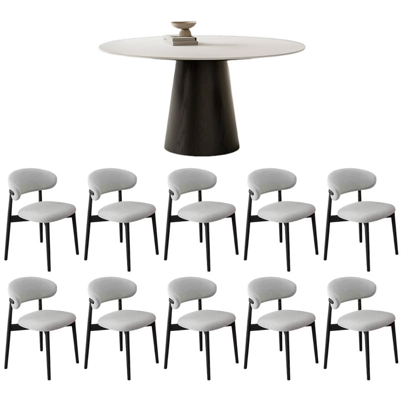 Table et chaise de salle à manger légère et luxueuse, H 29,5 po x L 62,9 po x l 62,9 po, 11