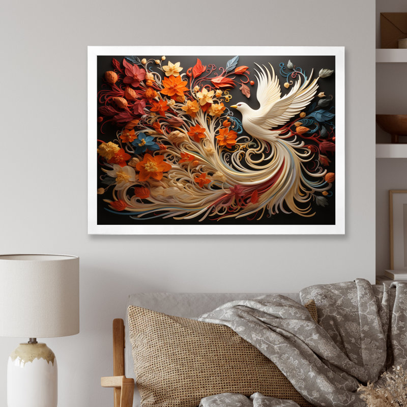 Ivelisse Christianity Pentecost Fire, 24" H x 32" W x 1" D, White Single Picture Framed