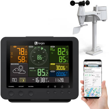 Raddy L7 LoRa Weather Station 1.9 Miles Long Range - Wireless Wi-Fi Indoor/Outdoor  Weather Station, 7.2 in. Large Display 725-50-LR72-A - The Home Depot