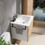 Compartiment de rangement pour meuble-lavabo mural 24 po avec porte-serviettes noir Goodyo-1853138782