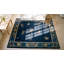 Antique Navy Blue Allover Floral Chinese Square Room Size Peking Rug