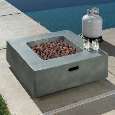 Onika Square Concrete Propane Fire Pit Table