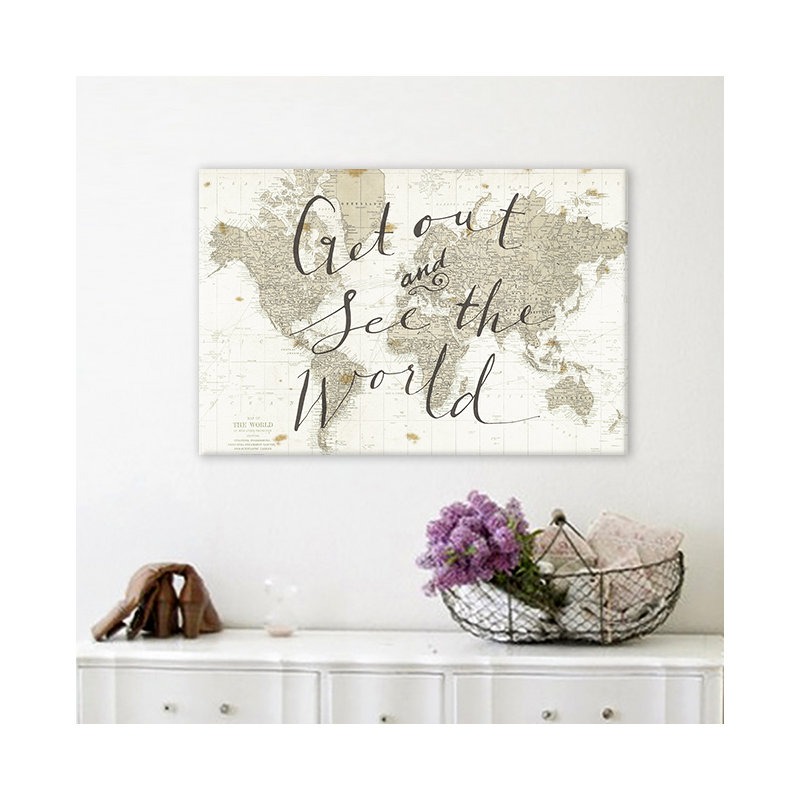«Get Out and See the World», impression, H 18 po x l 26 po x P 1,5 po, Toile