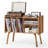 Record Player Stand with 4 Cabinet Holds Up to 220 Albums, Large Turntable Stand with Beech Wood Legs, Mid-Century Record Player Table (Oak)-978376738-978376926