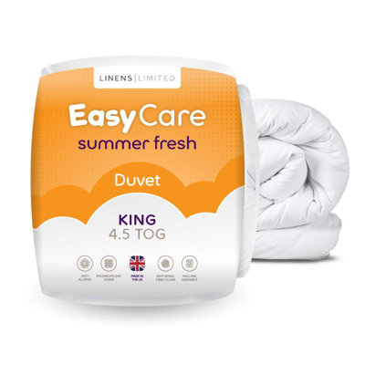 Linens Limited Easy Care Duvet, Made in the UK, All Year Round Quilt, Soft and Comfy, Polypropylene Hollowfibre, Machine Washable