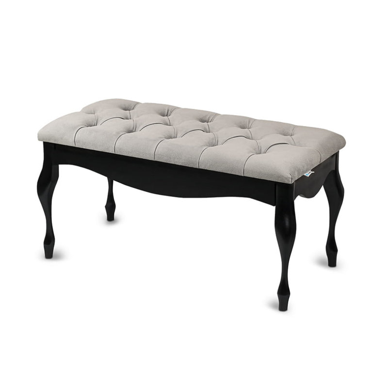 Moorebank 100% Polyester Upholstered Bench, H40 x W120 x D40cm, Grey/Black