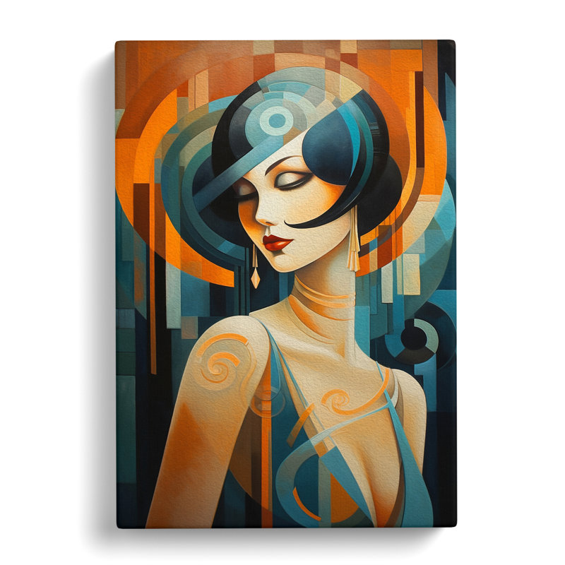 Art Deco Woman Expressionism - Wrapped Canvas, 76cm H x 50cm W x 3cm D