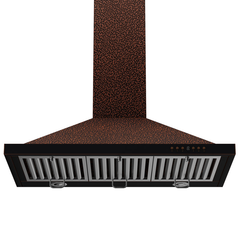 ZLINE 36" Designer Series Fingerprint Resistant Stainless Steel Convertible Vent Wall Mount Range Hood (8KBS-36), Copper