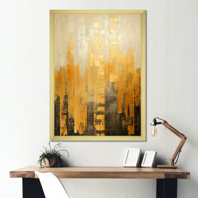" Golden Grid Skyscraper Skyline "