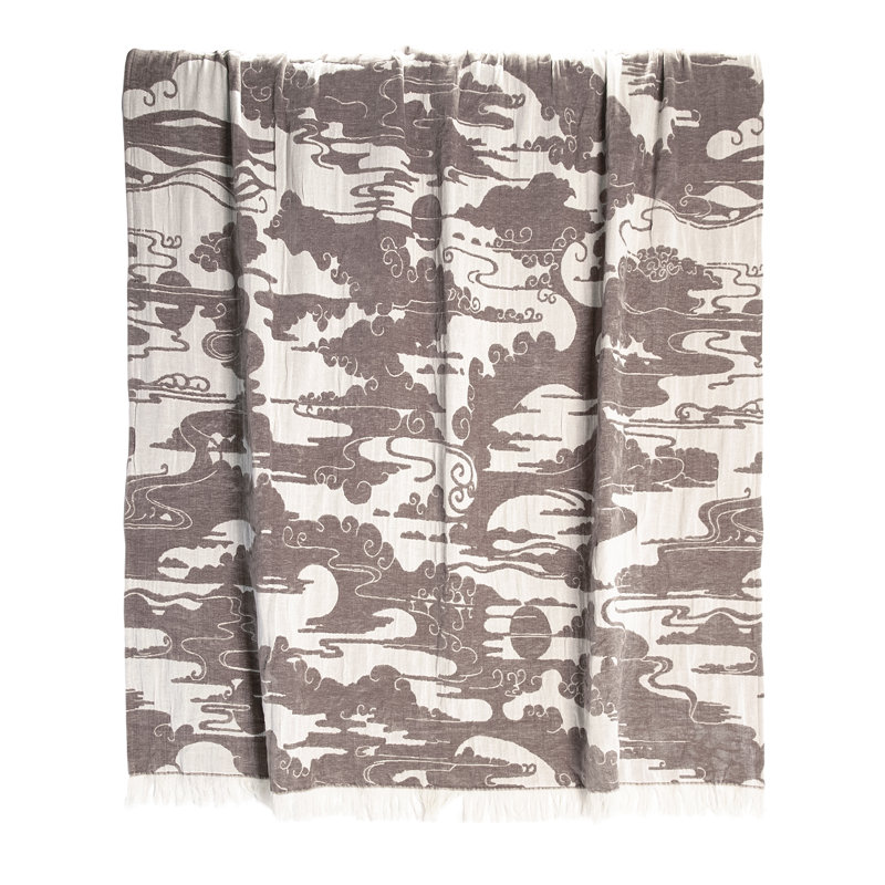 Clouds Hand Woven Throw Blanket, Fawn