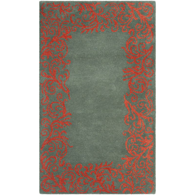 Mccullough Hand Tufted Wool/Cotton/Latex Floral Rug in Green