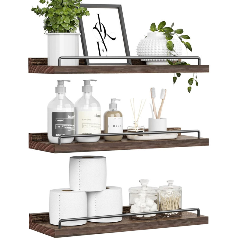 Floating Shelves, 3 Pcs, Dark Brown