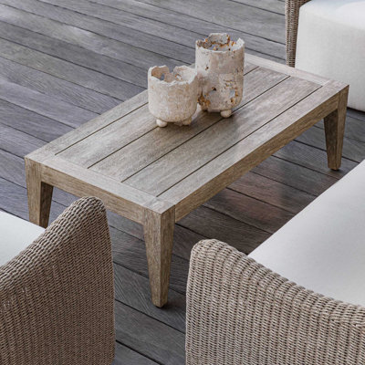 Uttermost Kirkham Indoor-outdoor Wood Coffee Table In Beige Wood