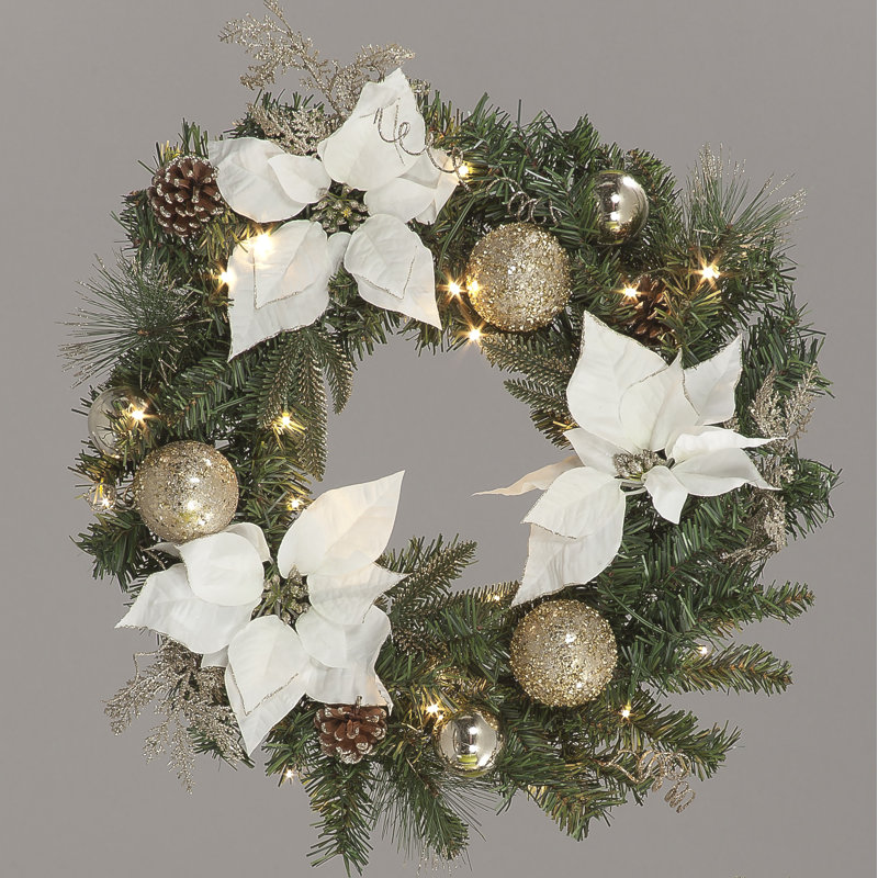 Faux Lighted 60cm Wreath