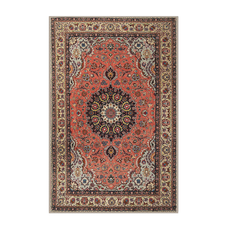Rouge Dillion/noir/brun Tapis décoratif, Rectangle 7 pi x 9 pi