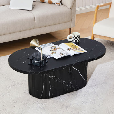 Marble Top Oval Single Coffee Table