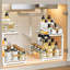 2-Tier Sliding Under Sink Organizer With Adjustable Height For Kitchen/Bathroom Cabinets